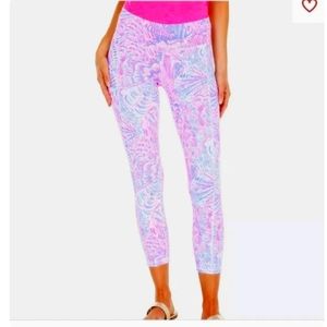 NWT LILLY PULITZER MIDI LEGGINGS SZ XL RAZ BERRY SEA YA LATER